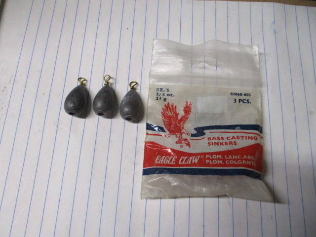 Load image into Gallery viewer, Eagle Claw Bass Casting Sinkers Sz. 5 3/4 oz. - 3 ct
