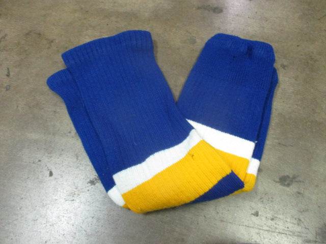 Load image into Gallery viewer, Used Junior Hockey Socks Royal / Gold / White
