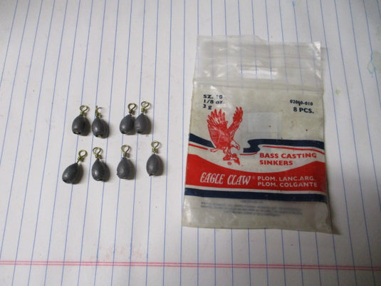 Eagle Claw Bass Casting Sinkers Sz. 10 1/8 oz. - 8 ct – cssportinggoods