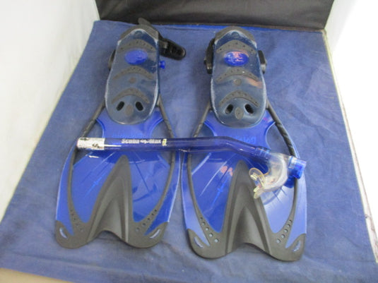 Used Scuba Max Sea Dolphin Fins w/ Snorkel Junior Size XL