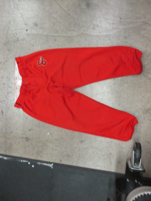 Load image into Gallery viewer, Used Intensity Red Softball Pants W/ Black Piping Size Medium

