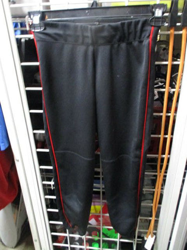 Used The Gluv Black Softball Pants Adult Size Small Red Piping