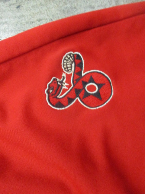 Load image into Gallery viewer, Used Intensity Red Softball Pants W/ Black Piping Size Medium
