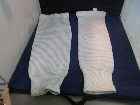 Used White Hockey Socks - 2 holes