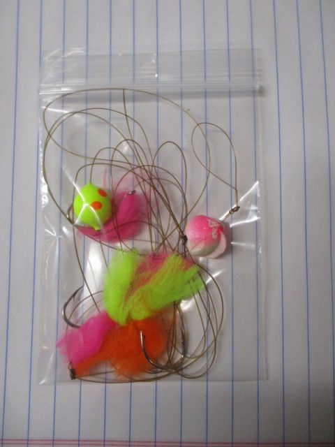 Used Fishing Hook Pack - 3 hooks, floater, and fishing line