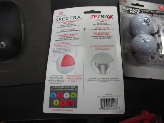 Zero Friction Spectra Distance Pack Two Ball Tees Pack (Color Varies)