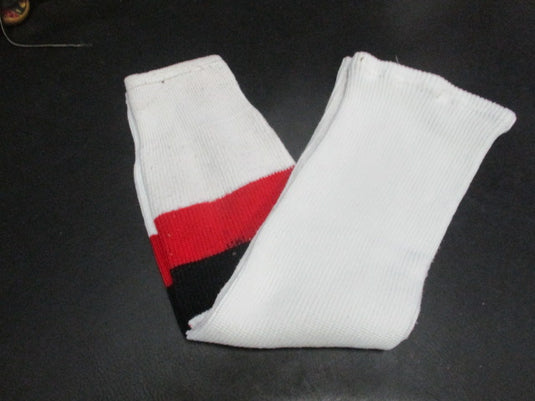 Used Sport Maska Hockey Socks White, Red, & Black