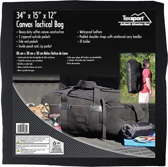 Load image into Gallery viewer, New Texsport 34&quot; x 15&quot; x 12&quot; Canvas Tactical Bag
