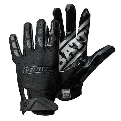 New Battle Triple Threat Receiver Football Gloves-Black- Youth Size Large