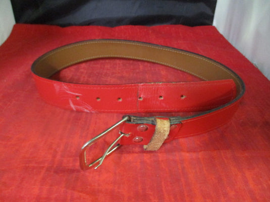 Used Red Leather Baseball Belt Size 30