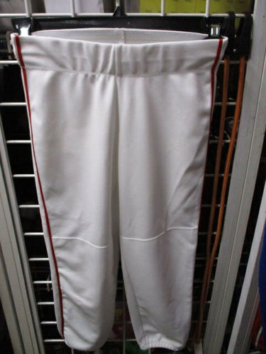 Used The Gluv White Softball Pants Adult Size Small Red Piping