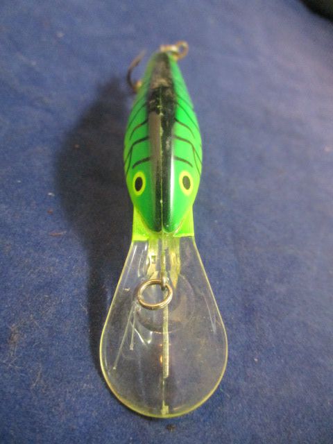 Used Berkley Frenzy Fishing Lure Bait - Fire Tiger - missing one hook