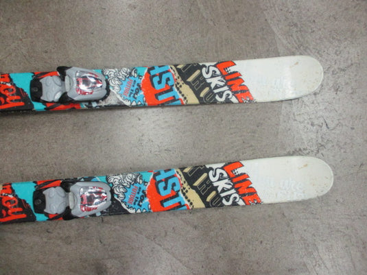 Used Lime Super Hero 123 Cm Downhill Skis Wioth Marker Binding