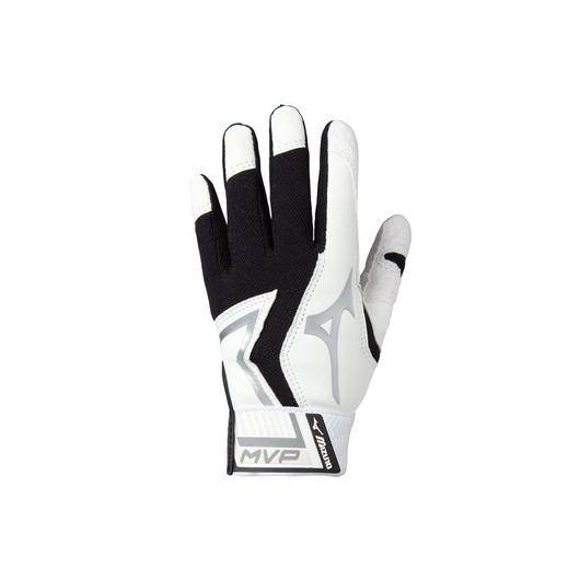 Load image into Gallery viewer, New Mizuno Youth White/Black MVP Batting Gloves T-Ball
