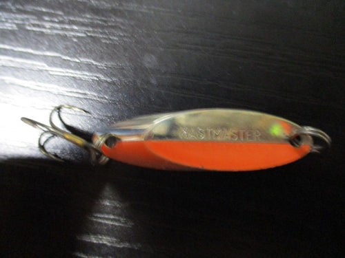 Used Acme Kastmaster Spoon - 1/2 oz. - Chrome Fluorescent Orange Stripe