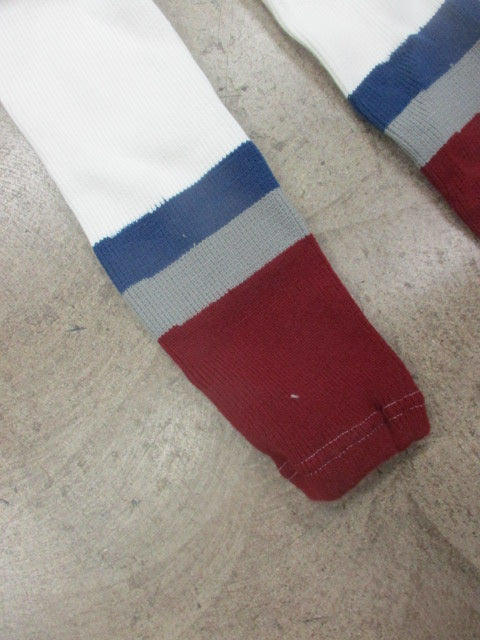 Load image into Gallery viewer, Used White/Maroon Sr. Hockey Socks
