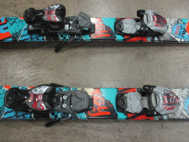 Load image into Gallery viewer, Used Lime Super Hero 123 Cm Downhill Skis Wioth Marker Binding
