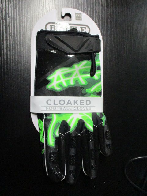 Load image into Gallery viewer, New Battle Cloaked &quot;Nightmare&quot; Neon Green Football Receiver Gloves - Youth Med
