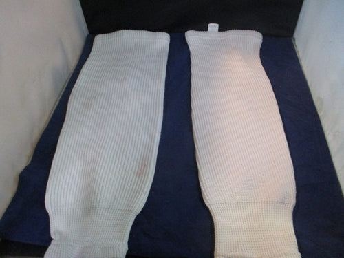 Used White Hockey Socks - 2 holes