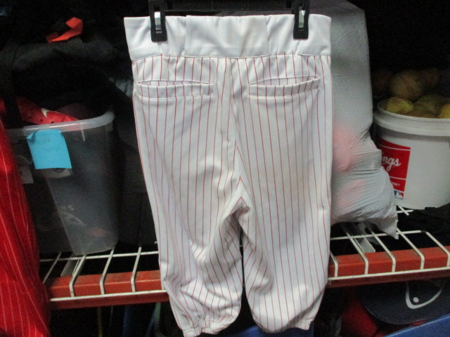 Load image into Gallery viewer, Used White/Red Pin Striped Baseball Pants Size Adult Small
