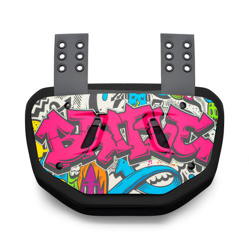 New Battle "Graffiti" Chrome Football Back Plate - Adult