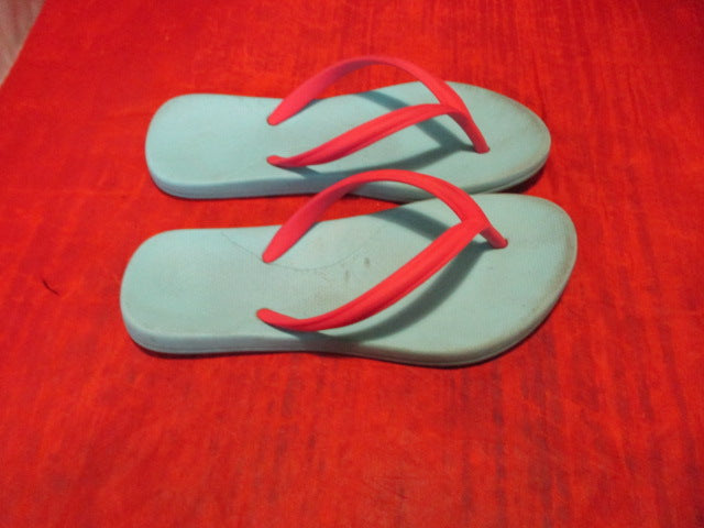 Load image into Gallery viewer, Used Blue Flip Flops Youth Size 2/3
