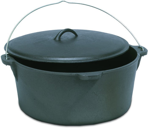 New Texsport 8 Qt Cast Iron Dutch Oven with No Legs