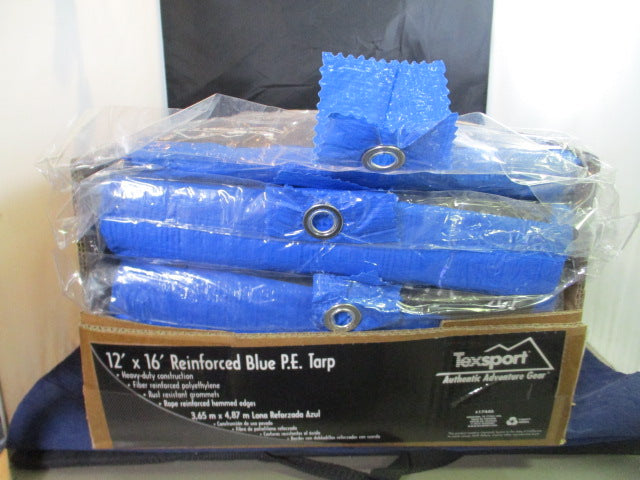 Load image into Gallery viewer, New Texsport 12&#39; x 16&#39; Reinforced Blue P.E. Tarp
