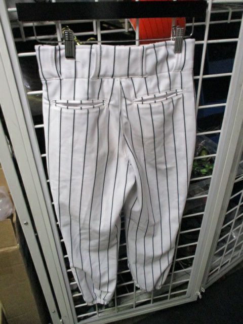 Load image into Gallery viewer, Used White and Black Pin-Striped Elastic Bottom Pants Youth Size Large
